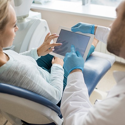 Woman at a dental consultation